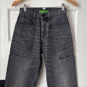 SANDRINE ROSE X FREE PEOPLE STRAIGHT LEG UTILITY JEANS